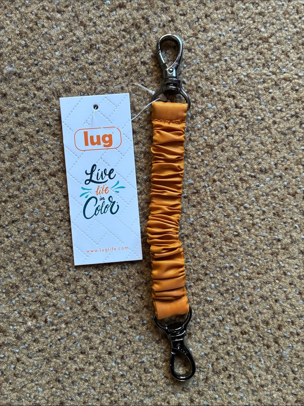 NWT Lug Bungee Key Clip in Amber Yellow